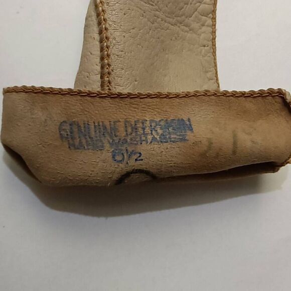 Vintage Women's Genuine Deerskin Handstitched Gloves Size 6 1/2 - Picture 4 of 6